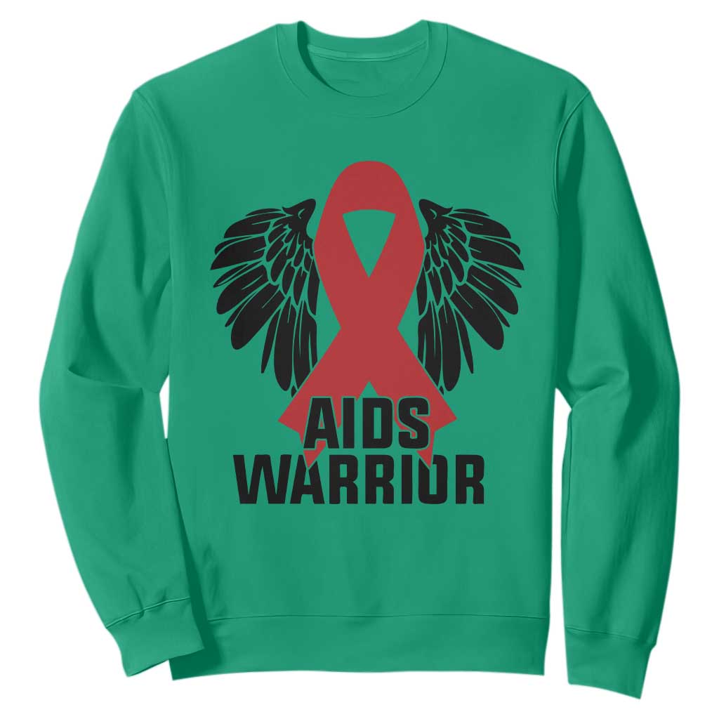 Aids Warrior Sweatshirt Red Ribbon HIV Support Gift