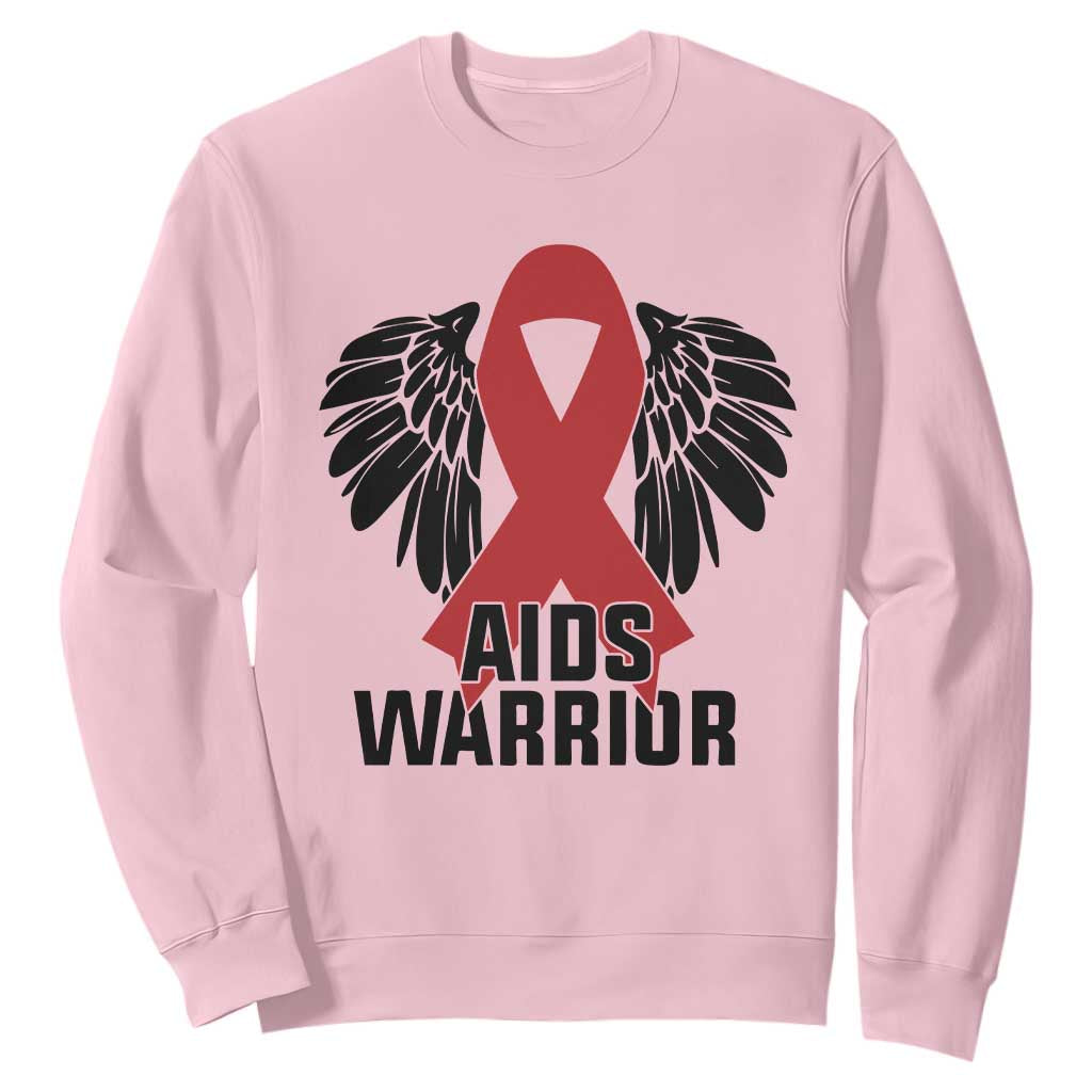 Aids Warrior Sweatshirt Red Ribbon HIV Support Gift