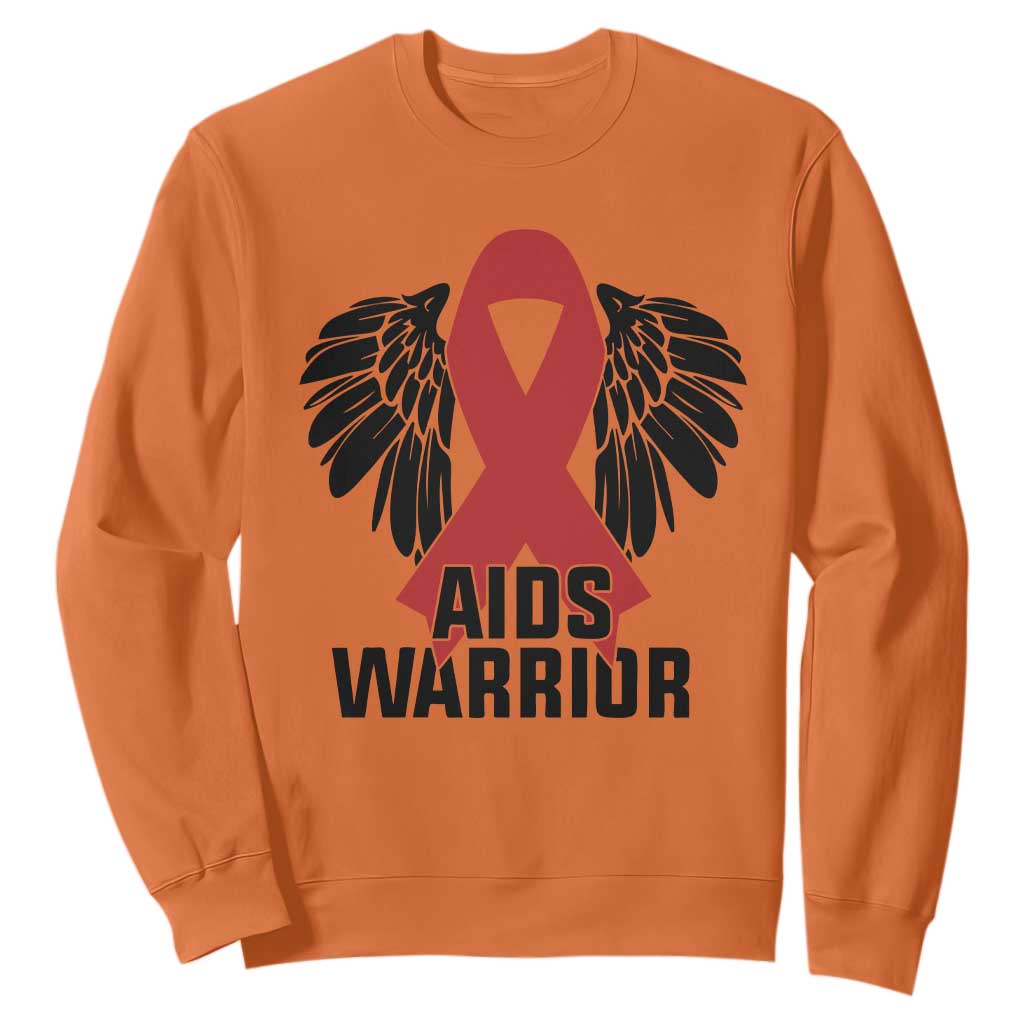 Aids Warrior Sweatshirt Red Ribbon HIV Support Gift