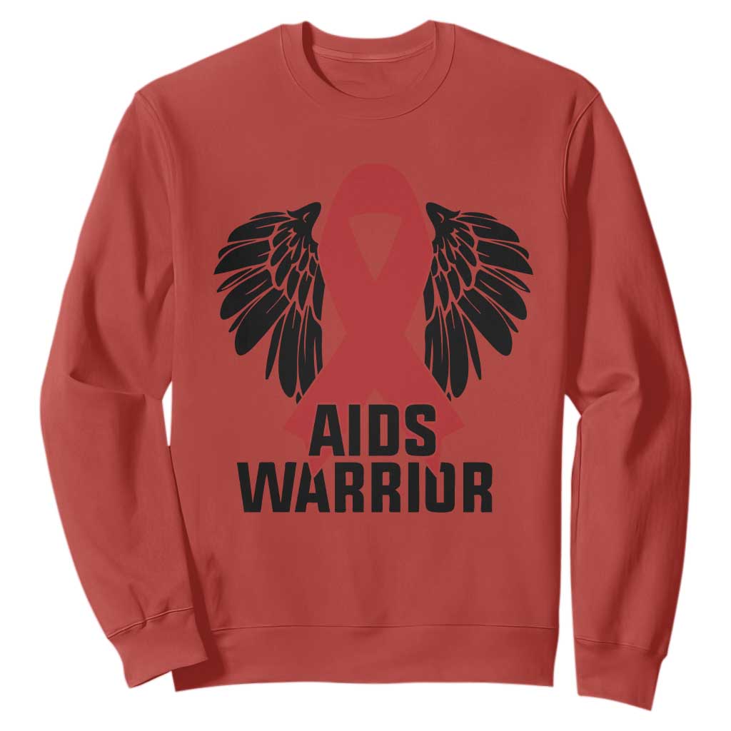 Aids Warrior Sweatshirt Red Ribbon HIV Support Gift