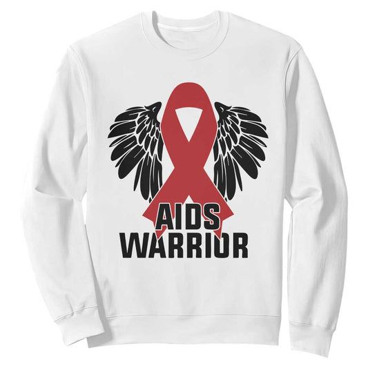 Aids Warrior Sweatshirt Red Ribbon HIV Support Gift