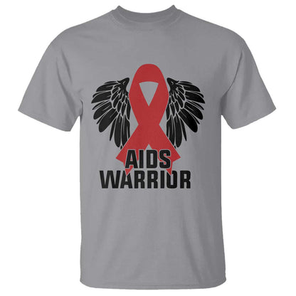 Aids Warrior T Shirt Red Ribbon HIV Support Gift