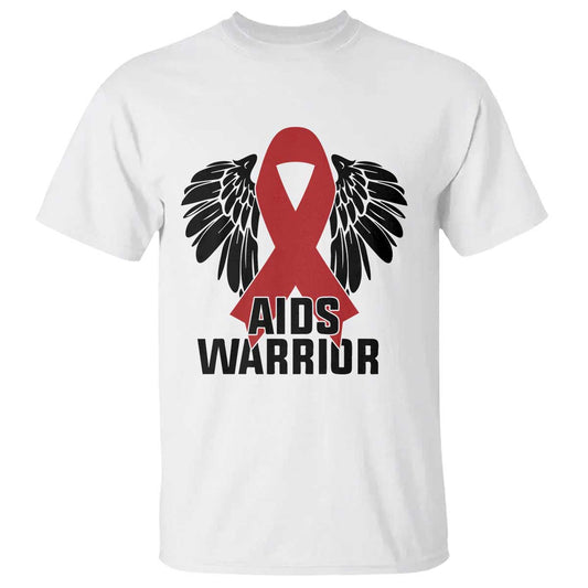 Aids Warrior T Shirt Red Ribbon HIV Support Gift