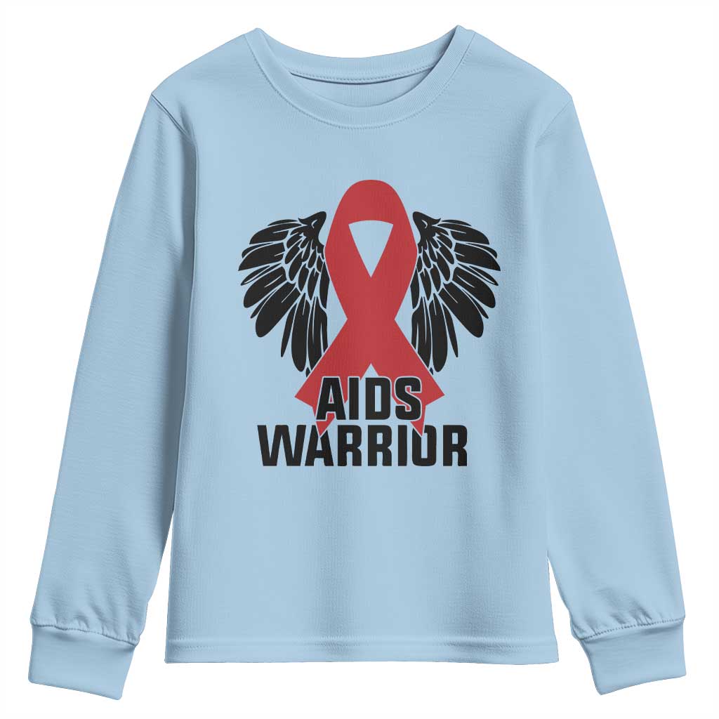 Aids Warrior Youth Sweatshirt Red Ribbon HIV Support Gift
