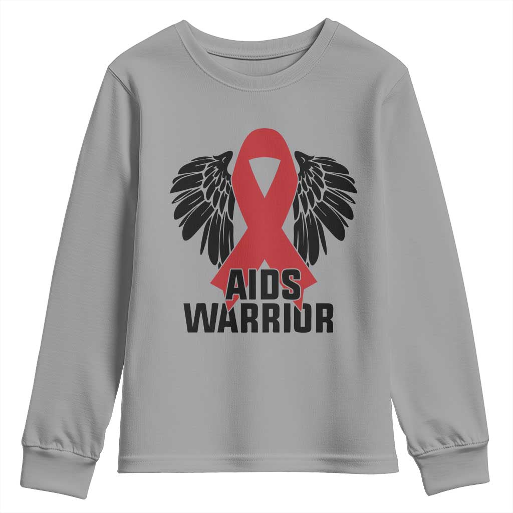 Aids Warrior Youth Sweatshirt Red Ribbon HIV Support Gift