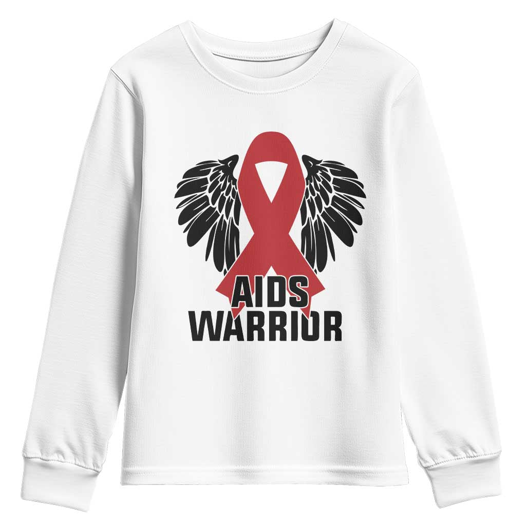Aids Warrior Youth Sweatshirt Red Ribbon HIV Support Gift