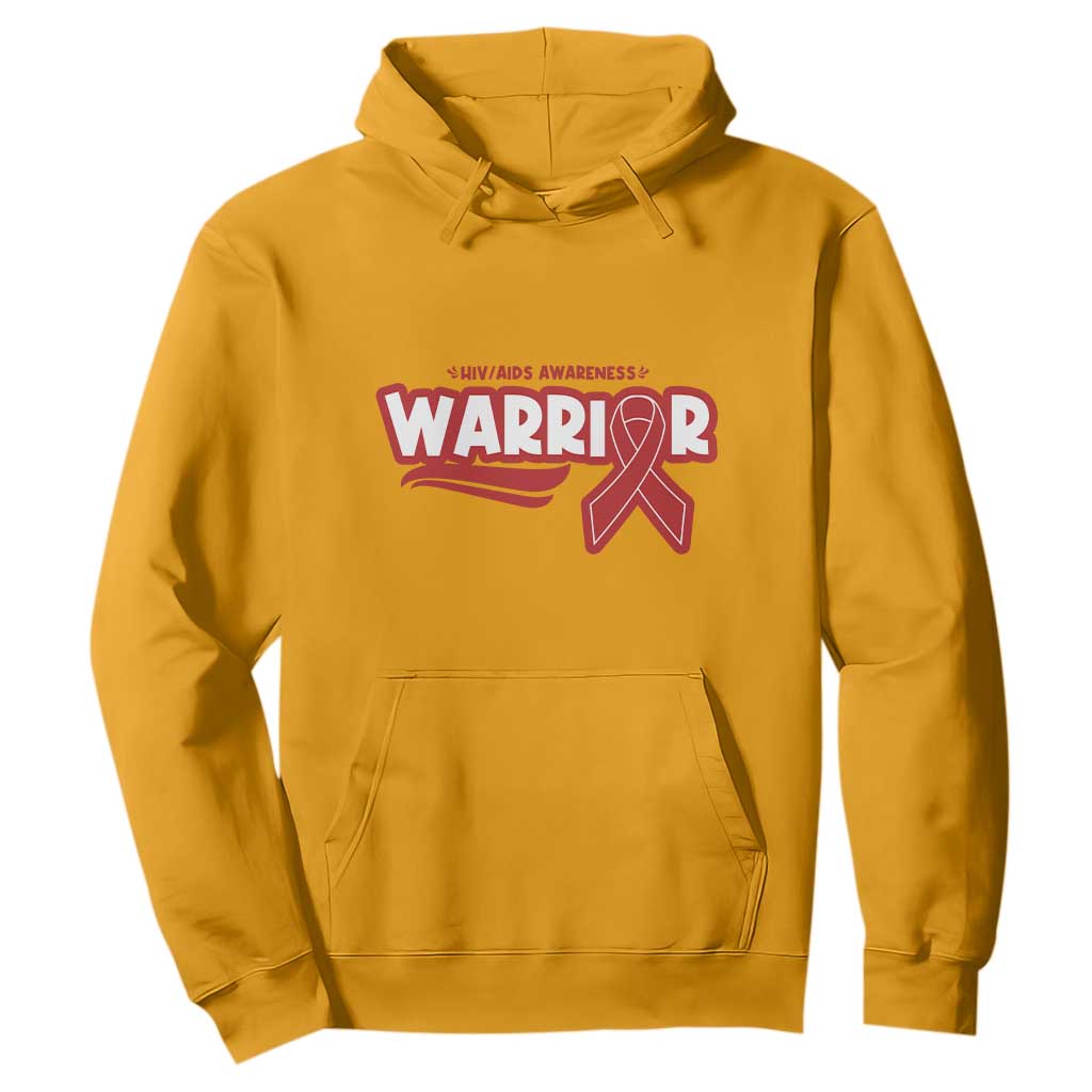 HIV Support Warrior Hoodie Red Ribbon Empower Gift