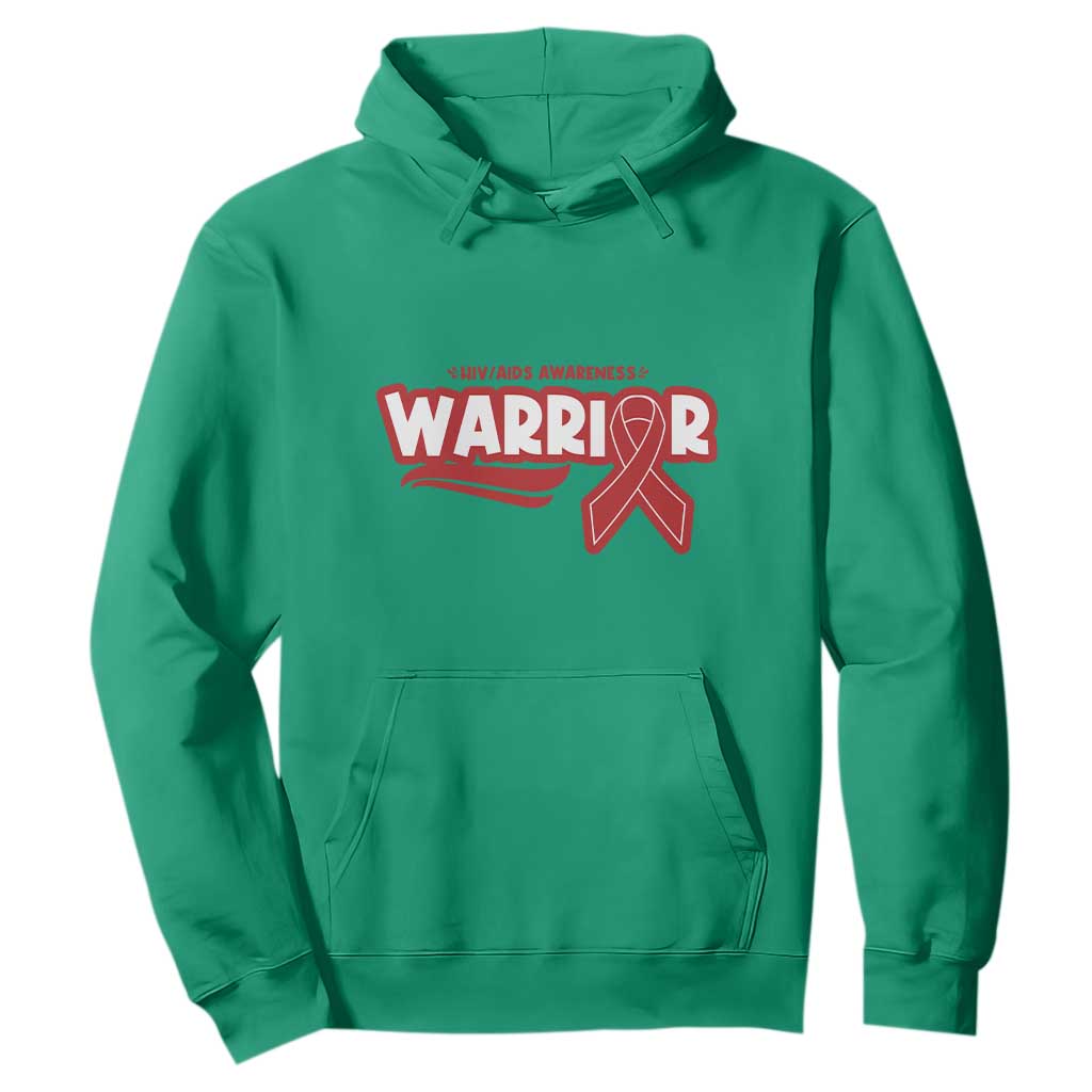 HIV Support Warrior Hoodie Red Ribbon Empower Gift