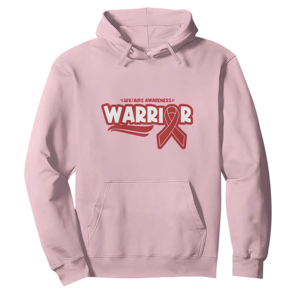 HIV Support Warrior Hoodie Red Ribbon Empower Gift