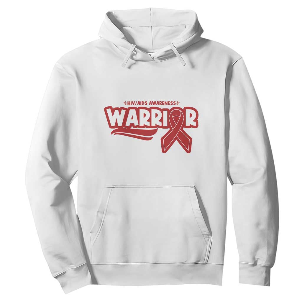 HIV Support Warrior Hoodie Red Ribbon Empower Gift