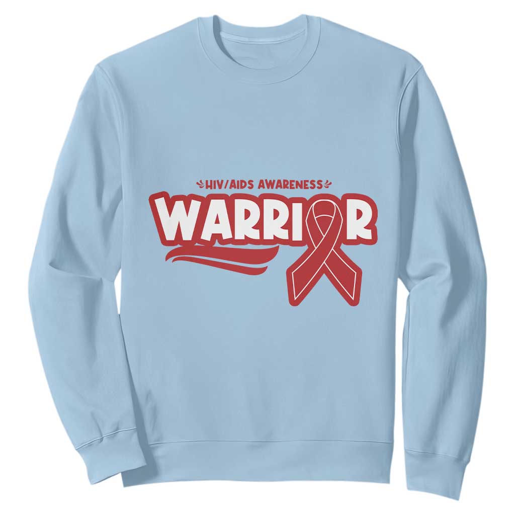 HIV Support Warrior Sweatshirt Red Ribbon Empower Gift