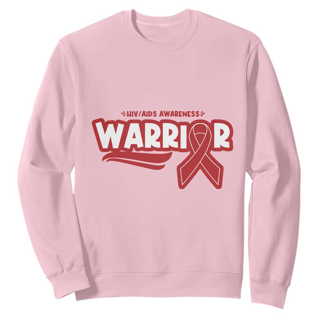 HIV Support Warrior Sweatshirt Red Ribbon Empower Gift