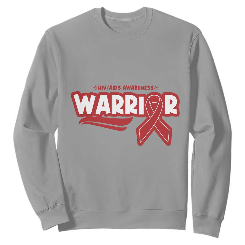 HIV Support Warrior Sweatshirt Red Ribbon Empower Gift