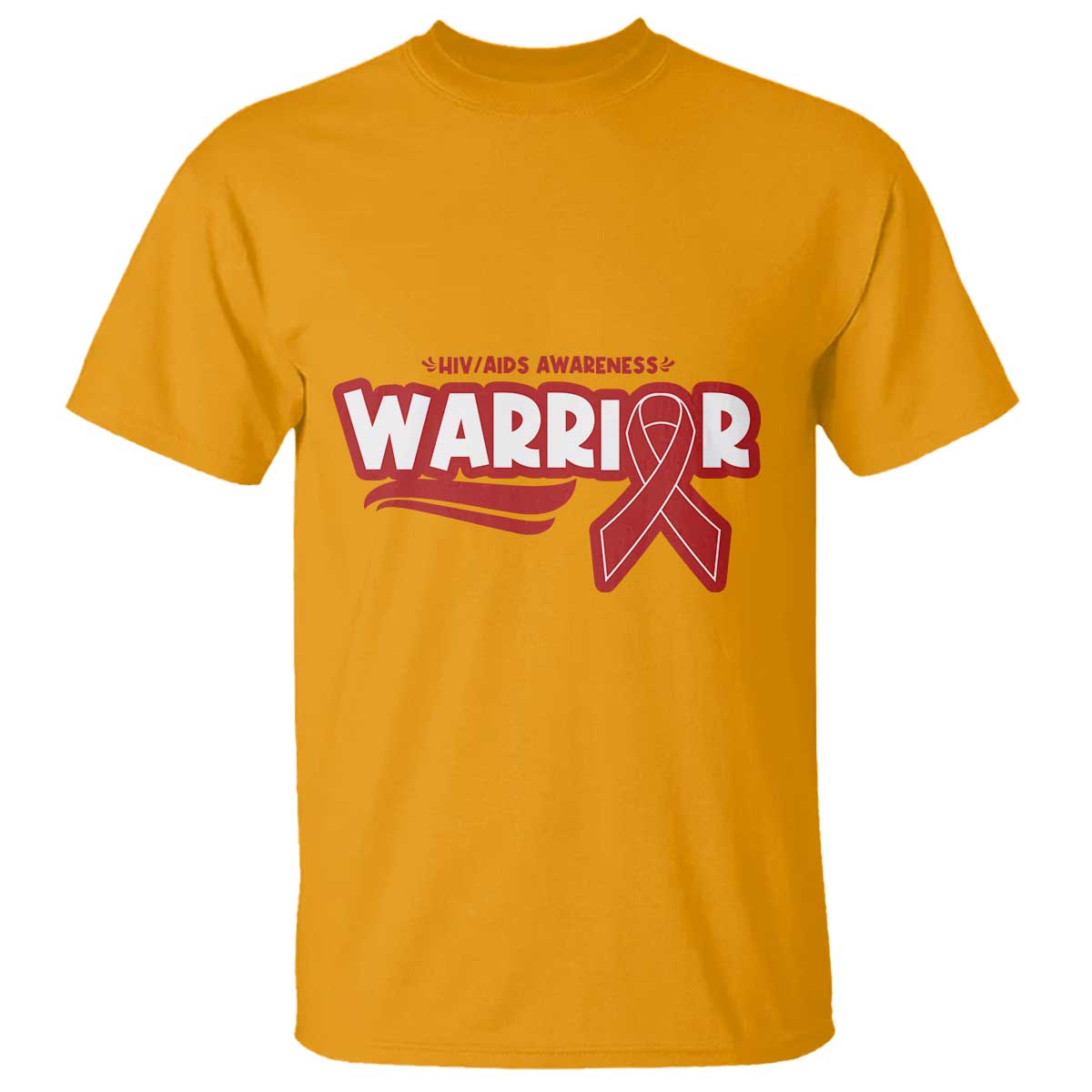 HIV Support Warrior T Shirt Red Ribbon Empower Gift