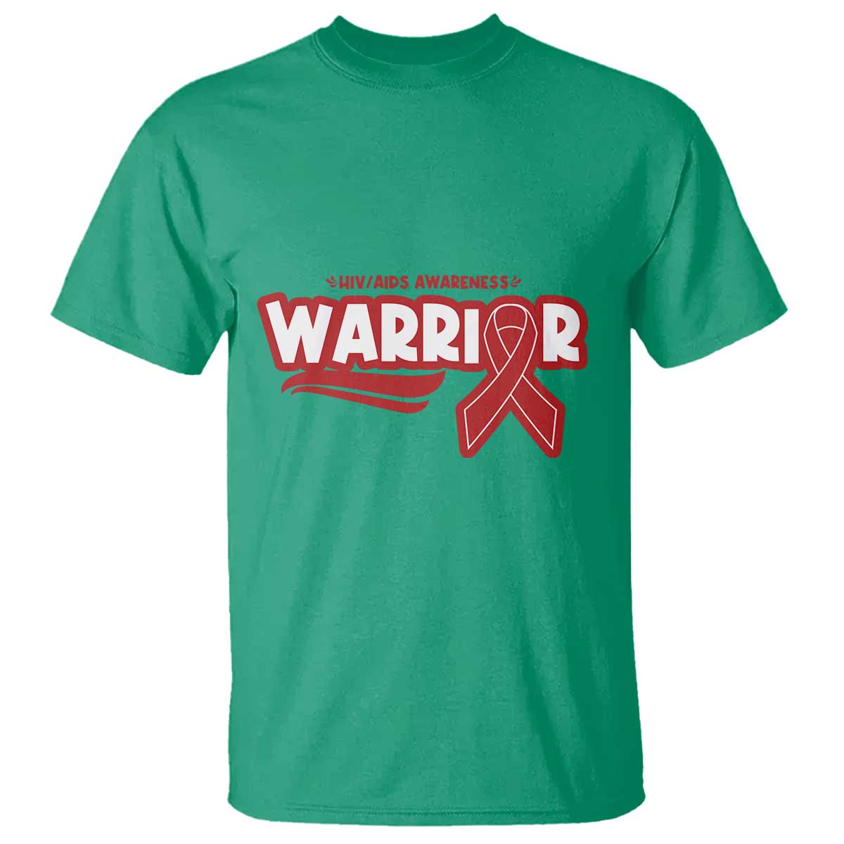 HIV Support Warrior T Shirt Red Ribbon Empower Gift