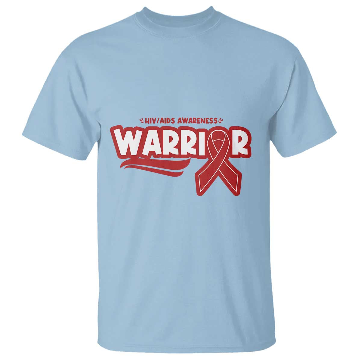 HIV Support Warrior T Shirt Red Ribbon Empower Gift