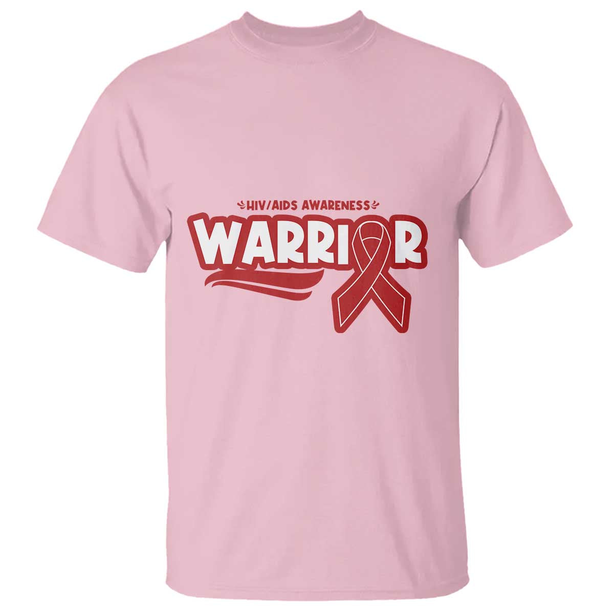 HIV Support Warrior T Shirt Red Ribbon Empower Gift