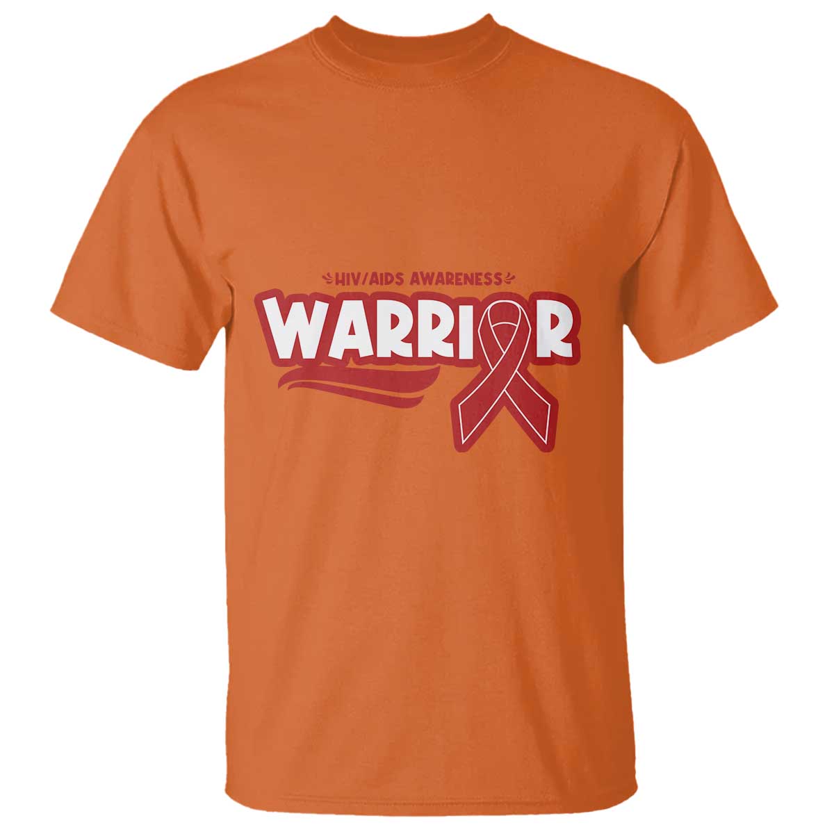 HIV Support Warrior T Shirt Red Ribbon Empower Gift