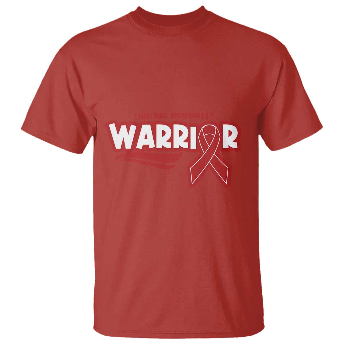 HIV Support Warrior T Shirt Red Ribbon Empower Gift