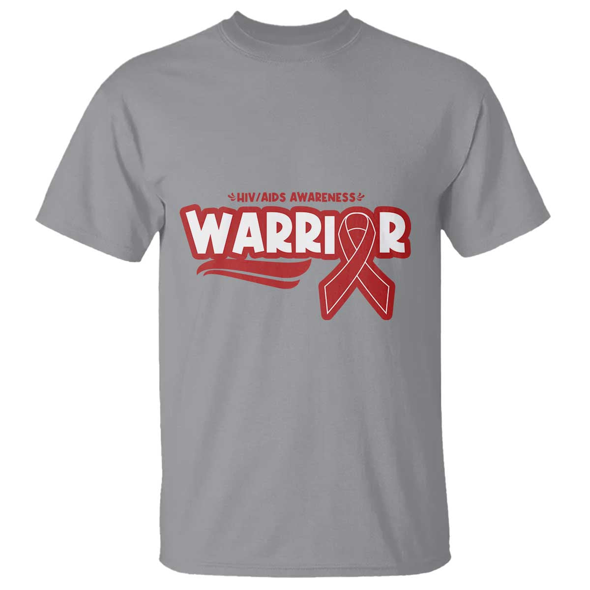 HIV Support Warrior T Shirt Red Ribbon Empower Gift