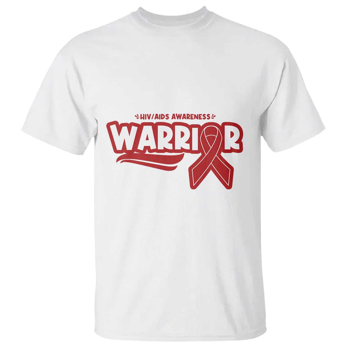 HIV Support Warrior T Shirt Red Ribbon Empower Gift