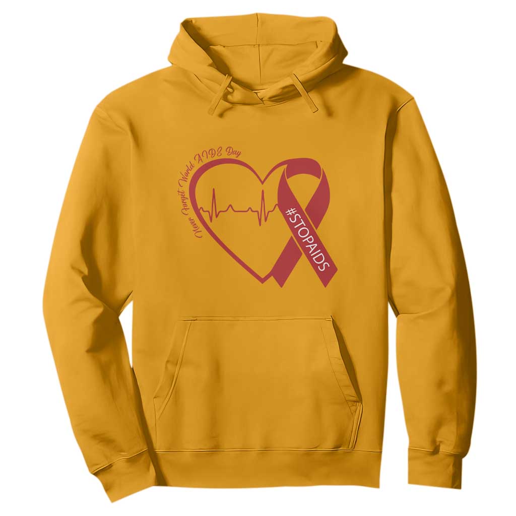 Never Forget World AIDS Day Hoodie Red Ribbon HIV Support Gift