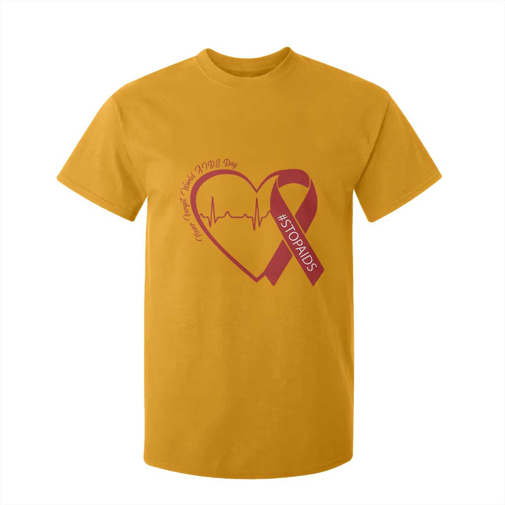 Never Forget World AIDS Day T Shirt For Kid Red Ribbon HIV Support Gift