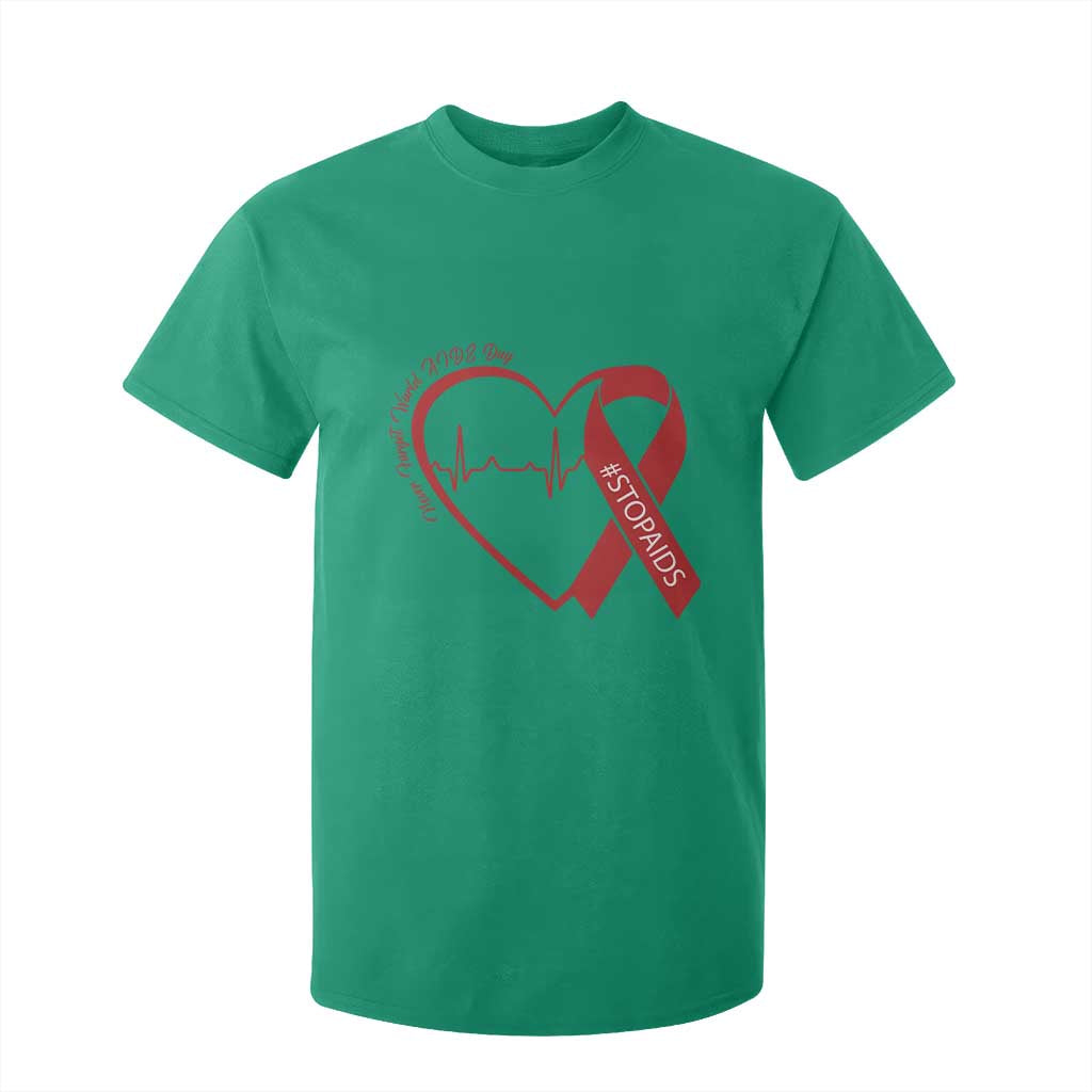 Never Forget World AIDS Day T Shirt For Kid Red Ribbon HIV Support Gift