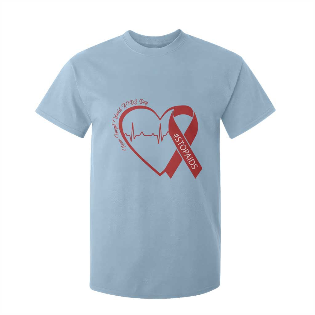 Never Forget World AIDS Day T Shirt For Kid Red Ribbon HIV Support Gift