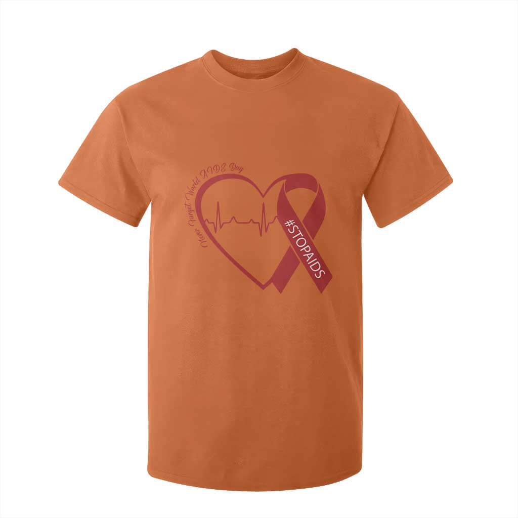 Never Forget World AIDS Day T Shirt For Kid Red Ribbon HIV Support Gift