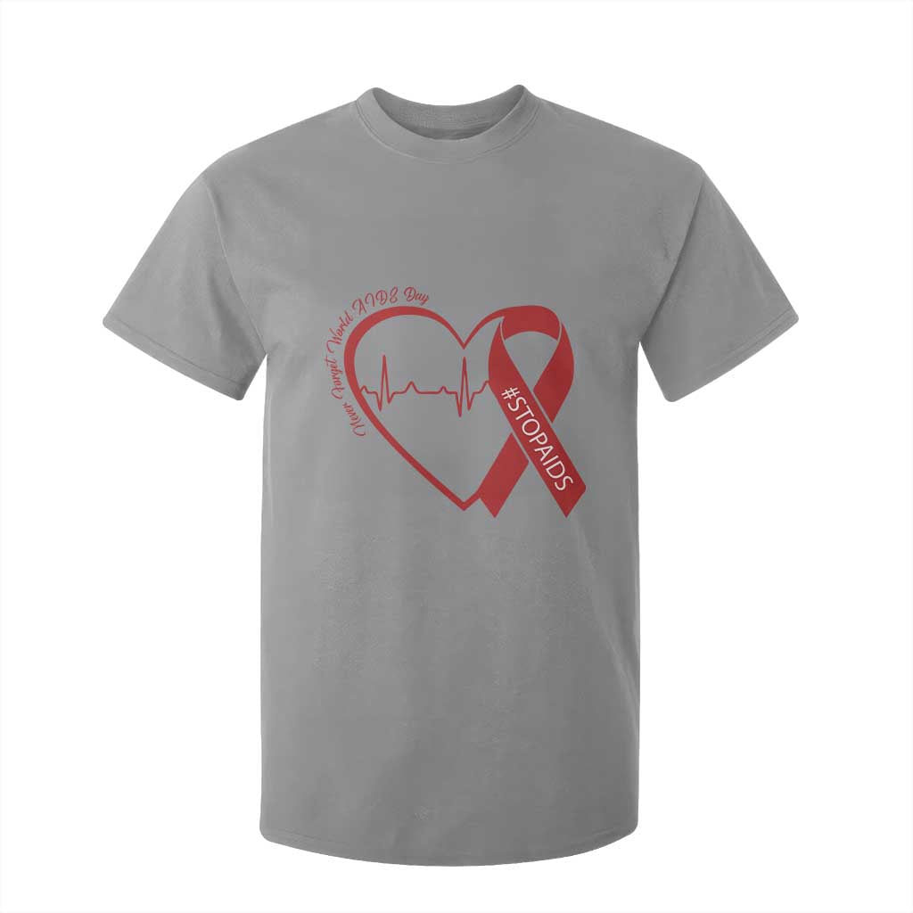 Never Forget World AIDS Day T Shirt For Kid Red Ribbon HIV Support Gift