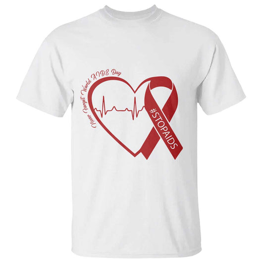 Never Forget World AIDS Day T Shirt Red Ribbon HIV Support Gift