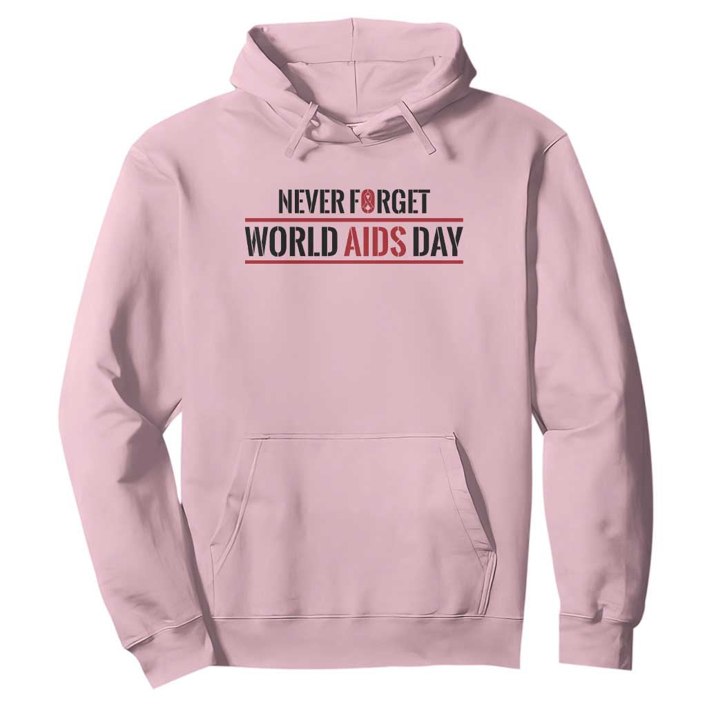 World AIDS Day Never Forget Hoodie Red Ribbon Support Gift