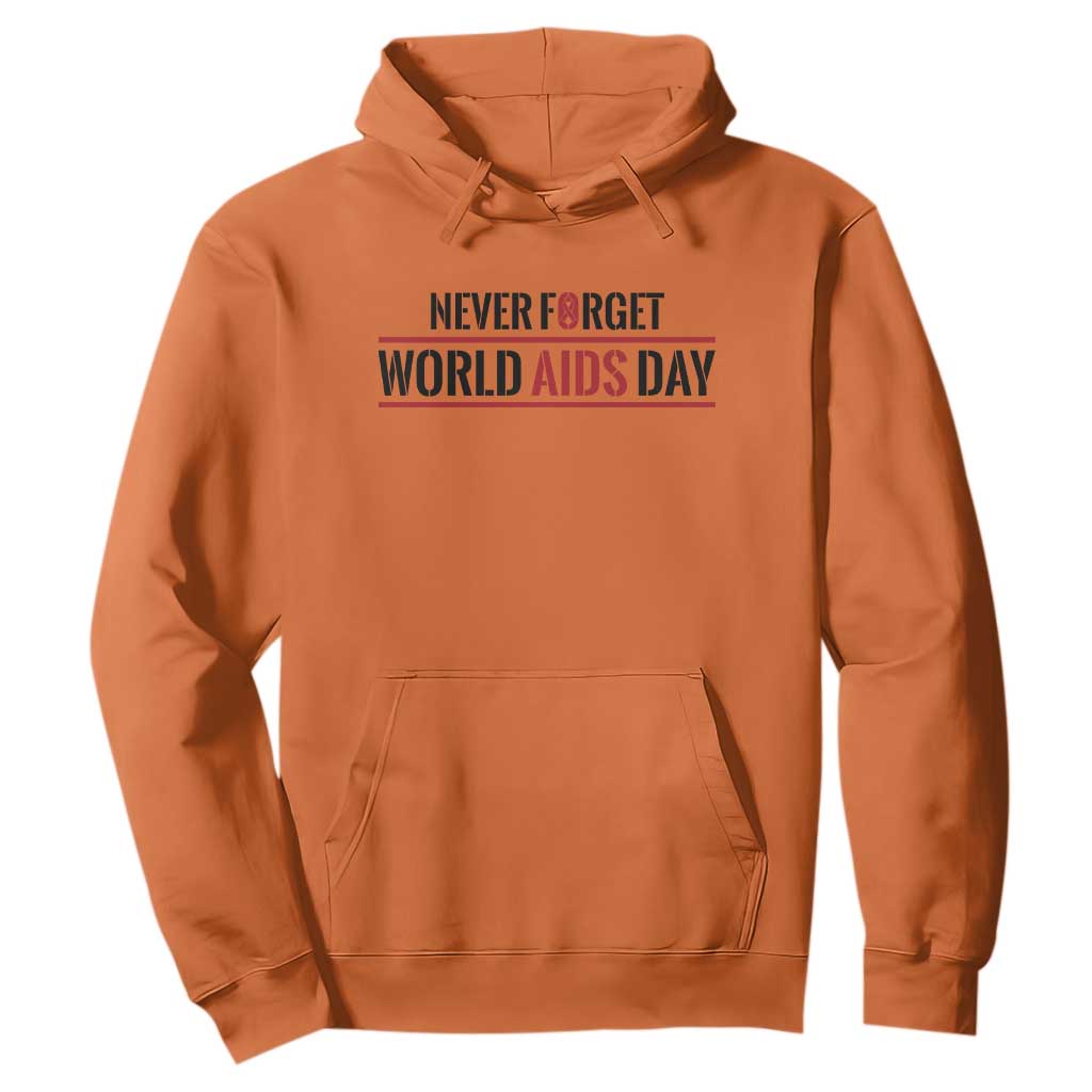 World AIDS Day Never Forget Hoodie Red Ribbon Support Gift