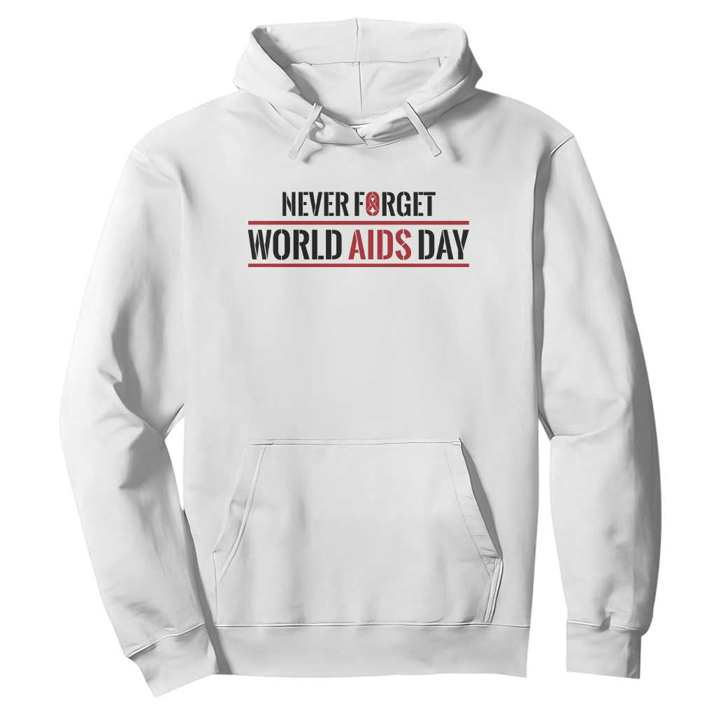 World AIDS Day Never Forget Hoodie Red Ribbon Support Gift