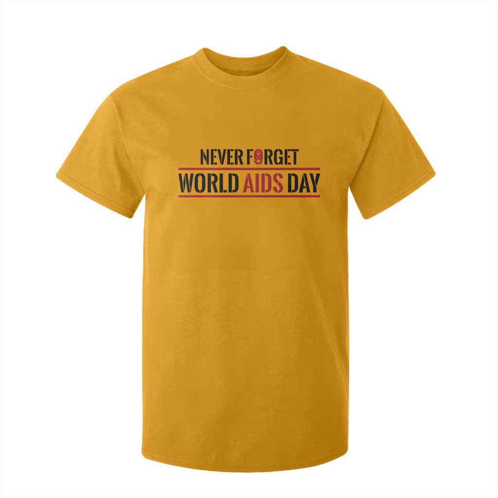 World AIDS Day Never Forget T Shirt For Kid Red Ribbon Support Gift