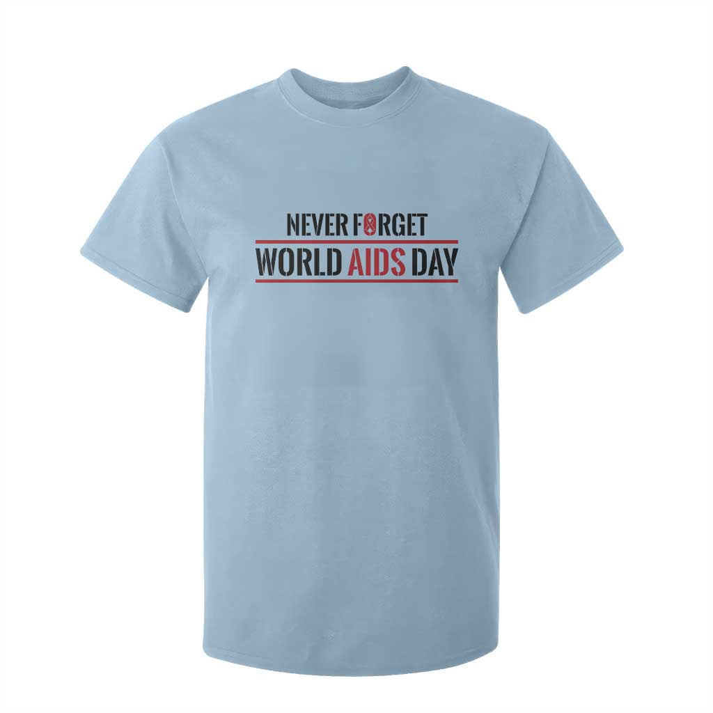 World AIDS Day Never Forget T Shirt For Kid Red Ribbon Support Gift