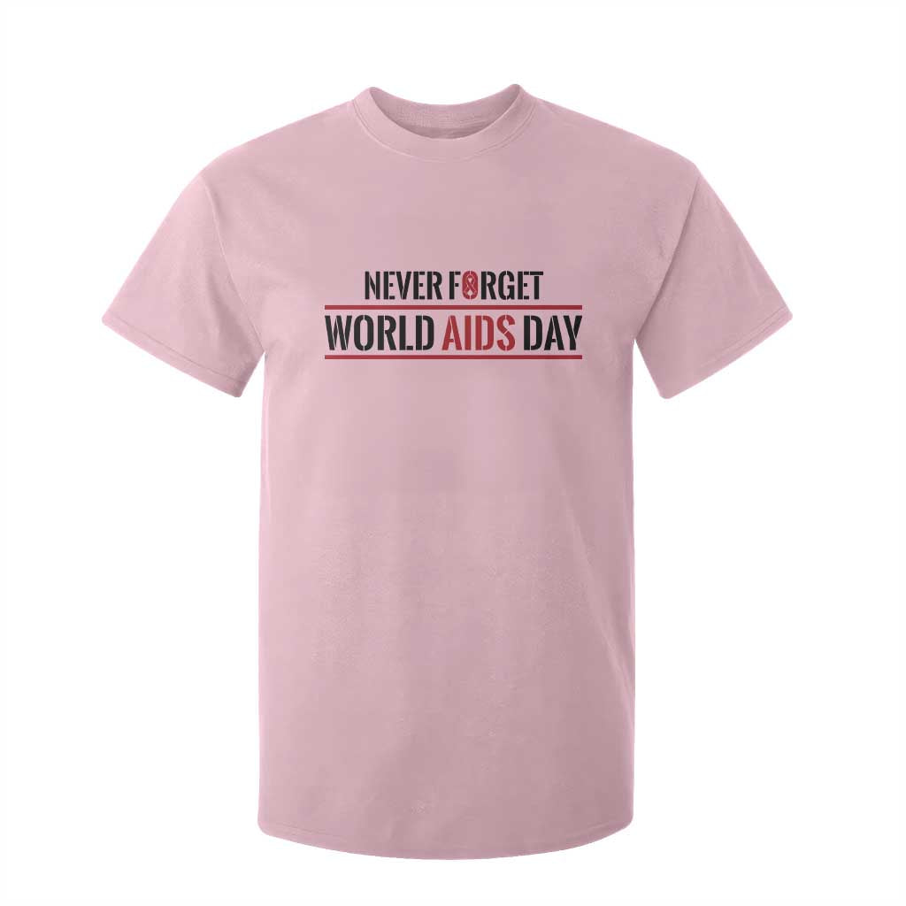 World AIDS Day Never Forget T Shirt For Kid Red Ribbon Support Gift