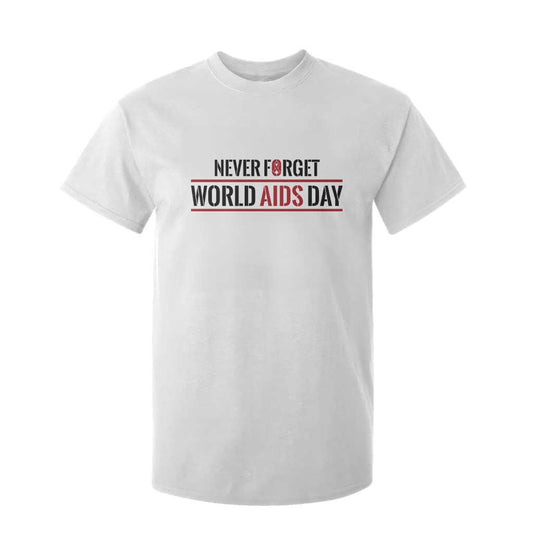 World AIDS Day Never Forget T Shirt For Kid Red Ribbon Support Gift