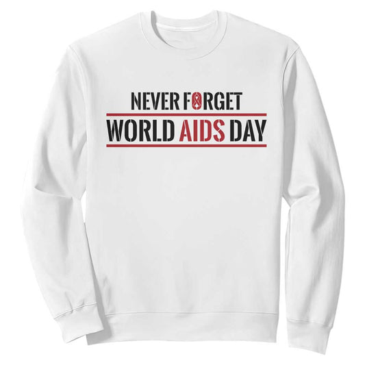 World AIDS Day Never Forget Sweatshirt Red Ribbon Support Gift
