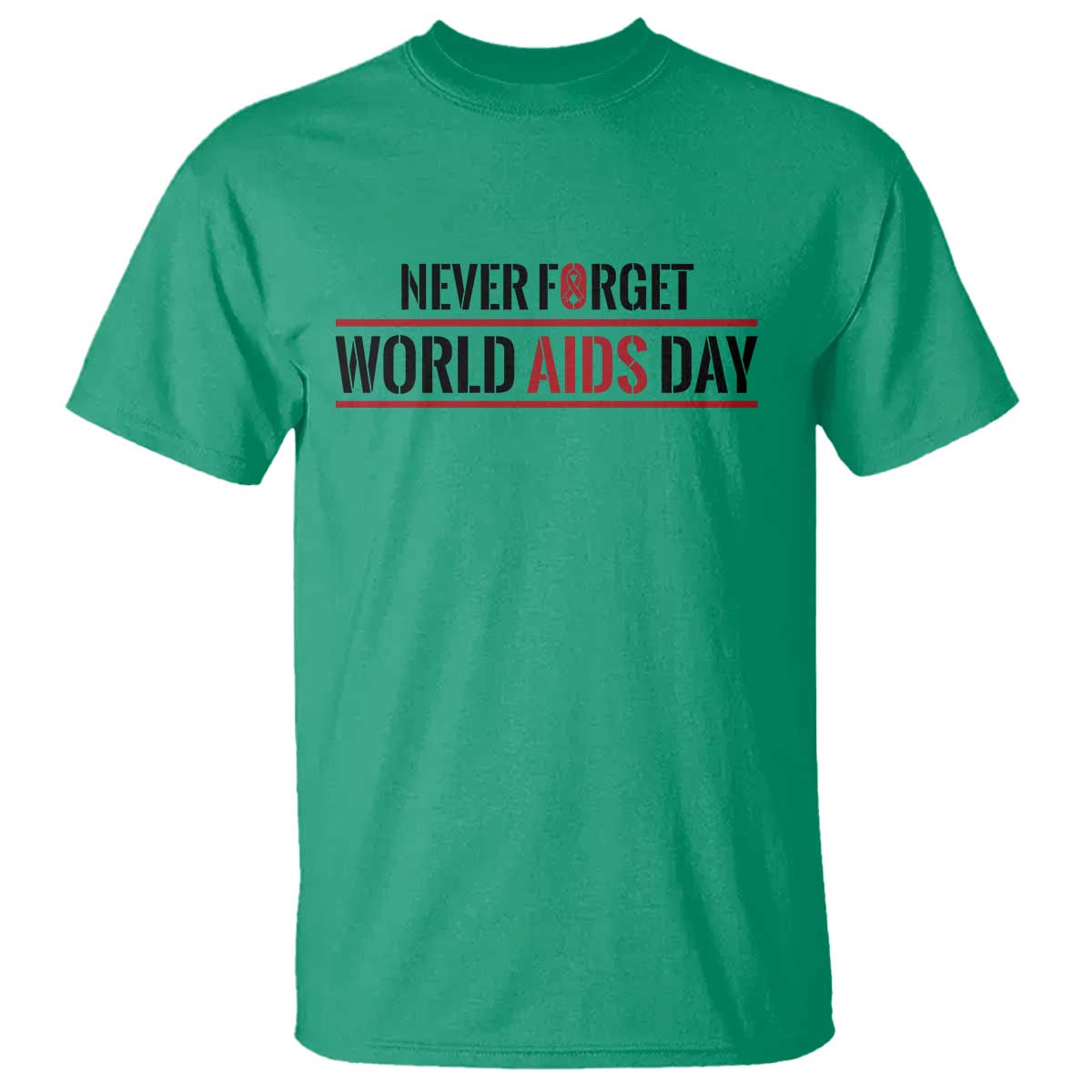 World AIDS Day Never Forget T Shirt Red Ribbon Support Gift