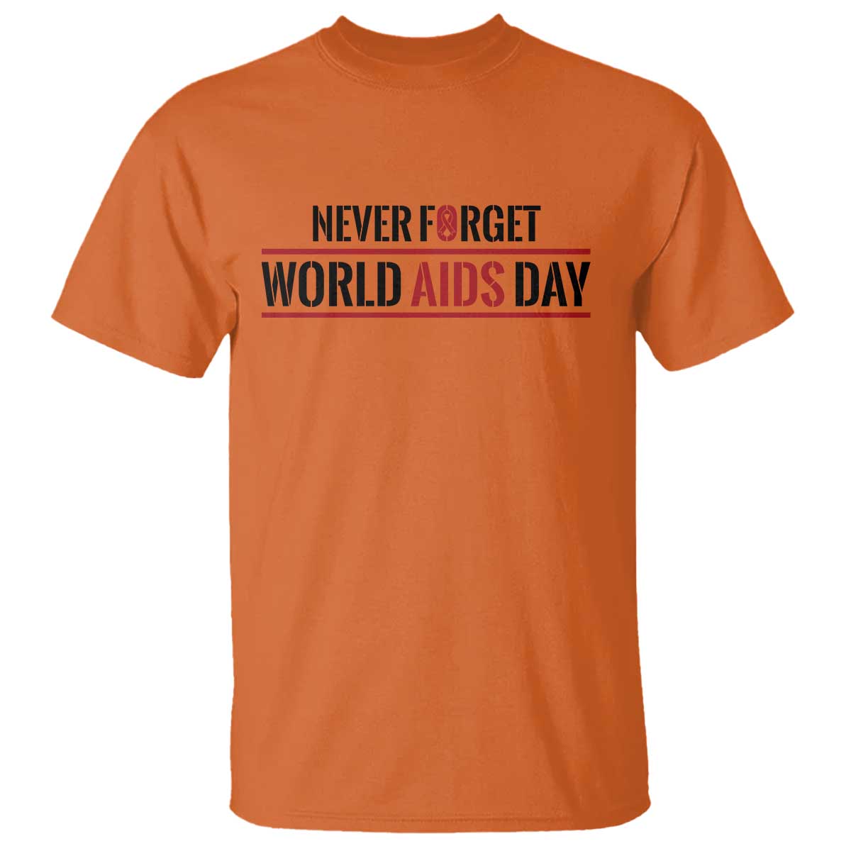 World AIDS Day Never Forget T Shirt Red Ribbon Support Gift