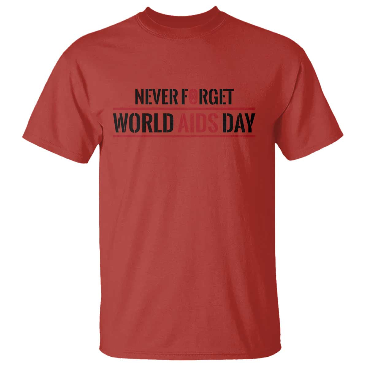 World AIDS Day Never Forget T Shirt Red Ribbon Support Gift