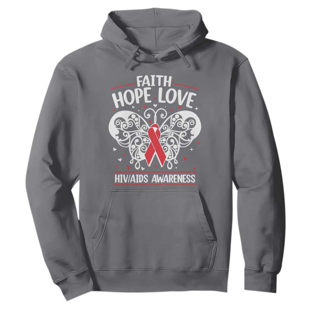 Red Ribbon Faith Hope Love Hoodie World AIDS Day Gift