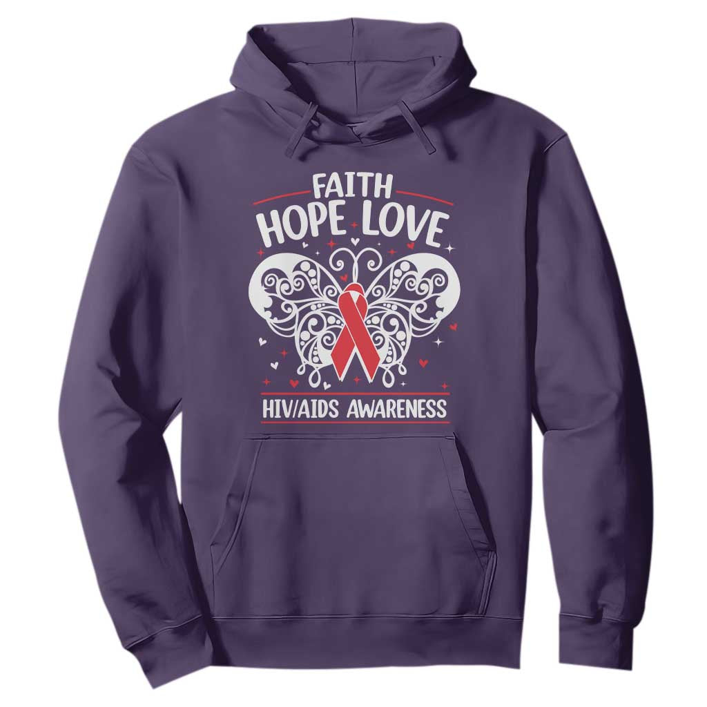 Red Ribbon Faith Hope Love Hoodie World AIDS Day Gift