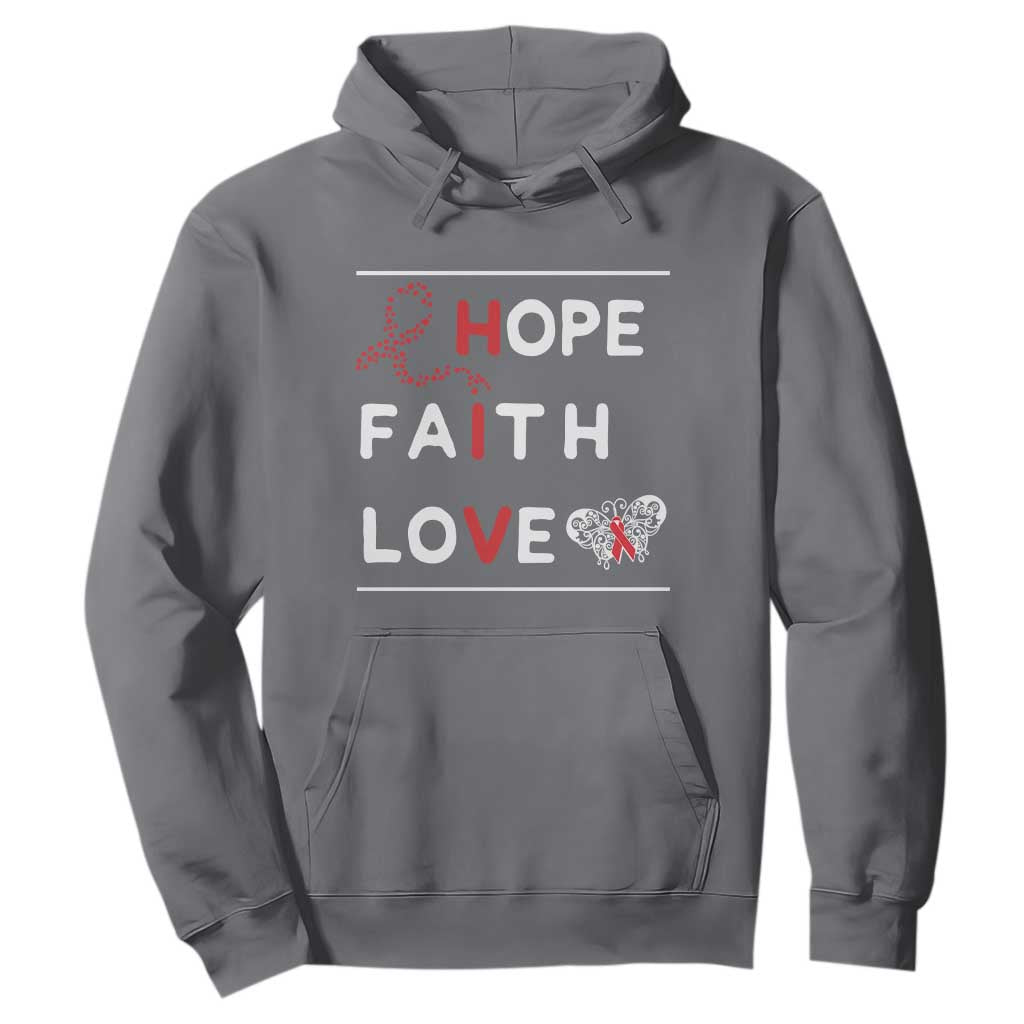 Faith Hope Love HIV AIDS Support Hoodie Hope Strength Empowerment Gift