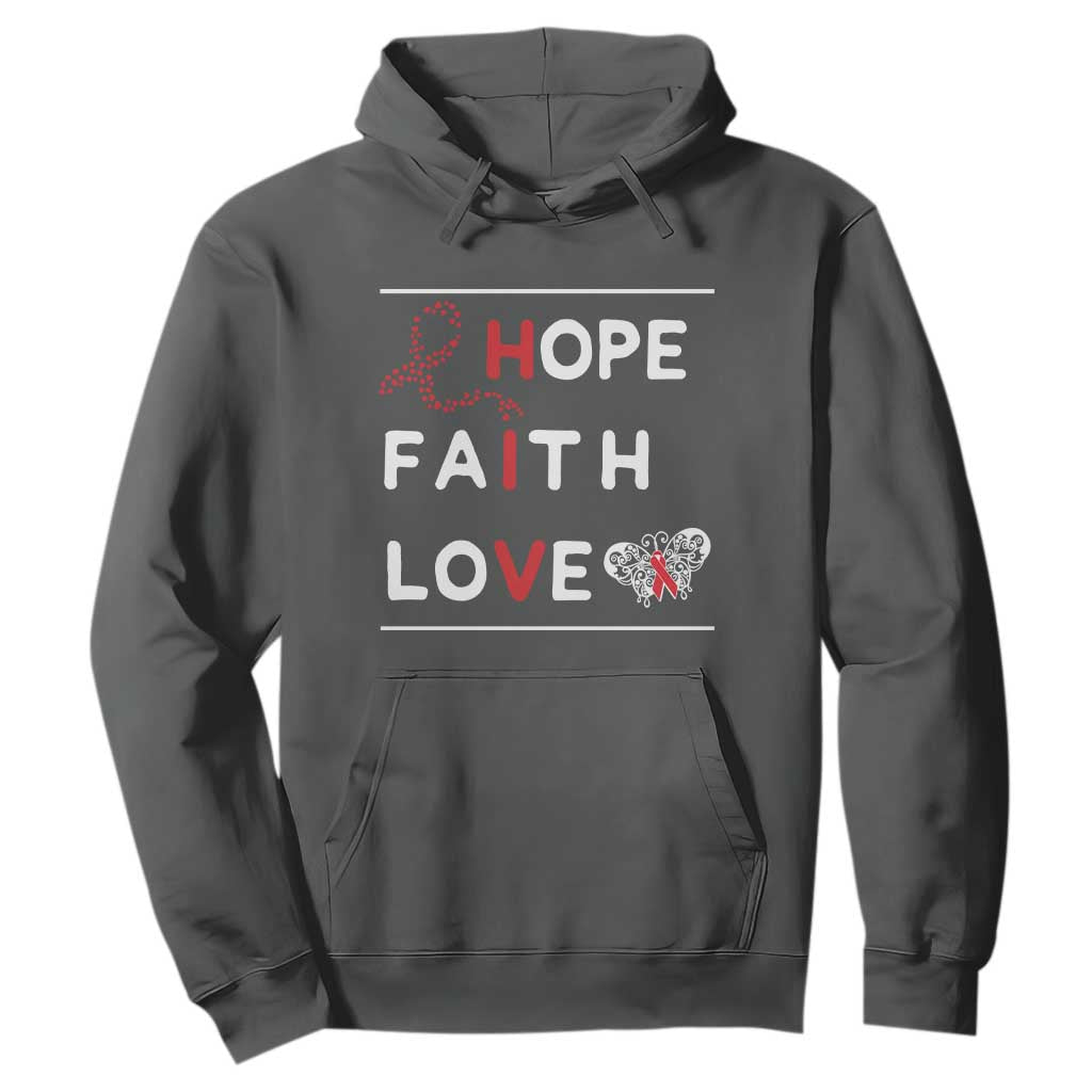 Faith Hope Love HIV AIDS Support Hoodie Hope Strength Empowerment Gift
