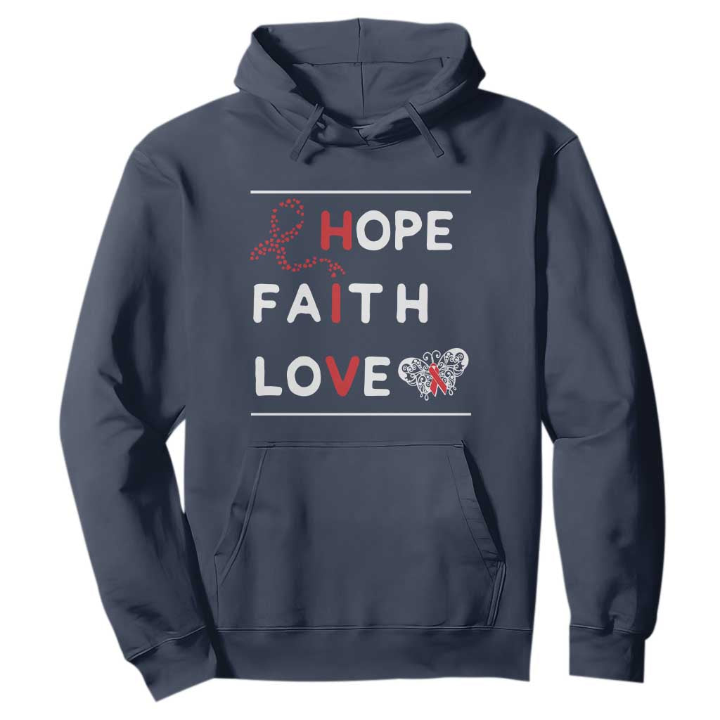 Faith Hope Love HIV AIDS Support Hoodie Hope Strength Empowerment Gift