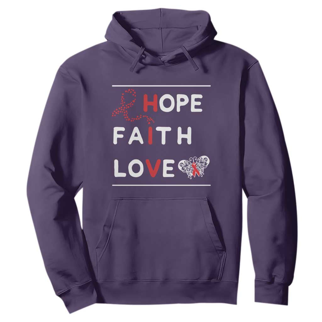 Faith Hope Love HIV AIDS Support Hoodie Hope Strength Empowerment Gift