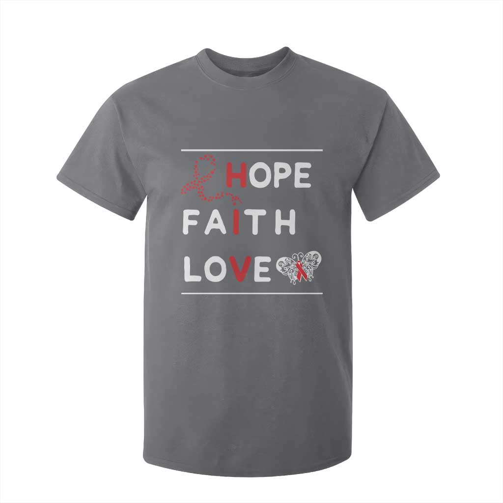 Faith Hope Love HIV AIDS Support T Shirt For Kid Hope Strength Empowerment Gift